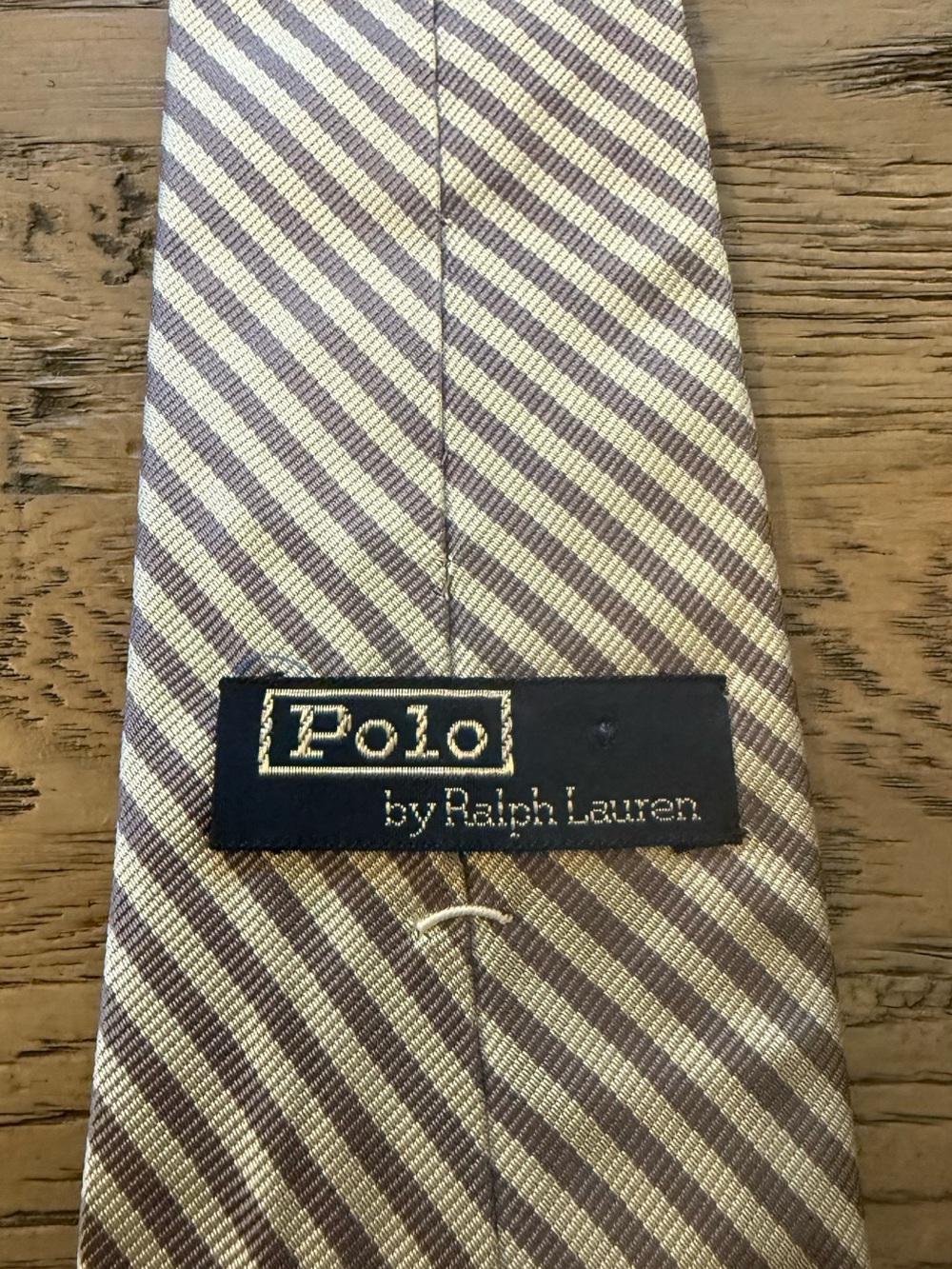 Polo by Ralph Lauren Brown and Cream Diagonal Stripe Silk Tie